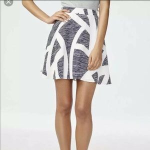 ARMANI EXCHANGE White and Blue Flared Mini Skirt